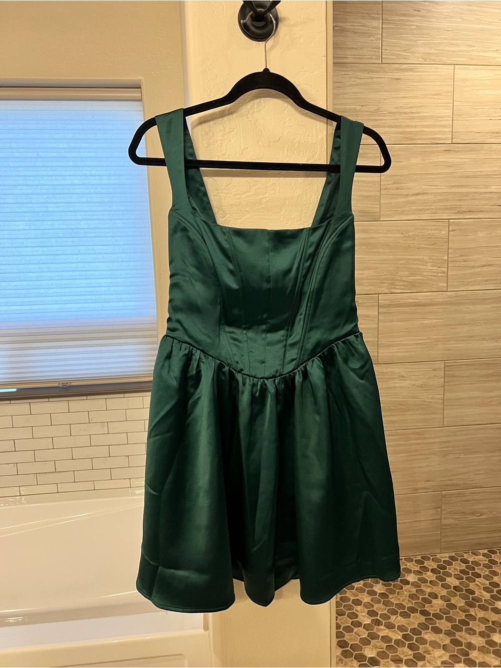 wild fable Emerald Green Satin Mini Dress
